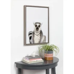 18" X 24" Sylvie Sitting Lemur Tongue Out Framed Canvas Wall Art By Amy Peterson Gray - DesignOvation -Home Decor GUEST 96431340 7b04 4a5c b3d7 55a98b3e3586