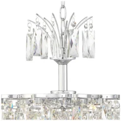 Vienna Full Spectrum Villette Chrome Chandelier 27 1/2" Wide Modern Cascade Crystal 6-Light LED Fixture For Dining Room Foyer Kitchen Island Entryway -Home Decor GUEST 9660706a 2e58 4820 81c3 f4129c7a7818