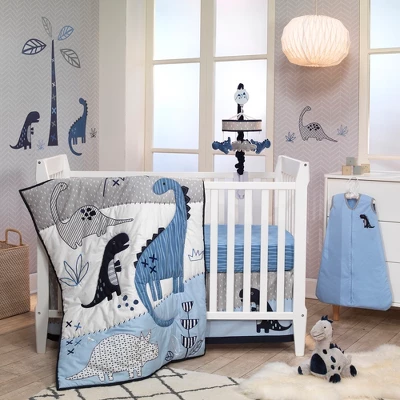 Lambs & Ivy Baby Dino Nursery Blue/Gray Dinosaur And Tree Wall Decals/Stickers 2 Lambs & Ivy Baby Dino Nursery Blue/Gray Dinosaur And Tree Wall Decals/Stickers - Image 2