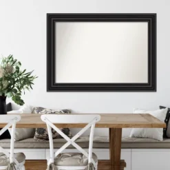 42" X 30" Non-Beveled Colonial Black Wall Mirror - Amanti Art -Home Decor GUEST 98852563 8568 4f93 a741 79ad4328e851