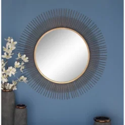 36" Metal Starburst Wall Mirror Gold - Olivia & May