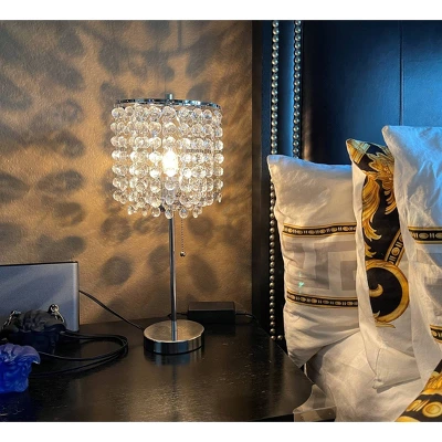 20.25" Deco Glam Table Lamp Silver - Ore International 3 20.25" Deco Glam Table Lamp Silver - Ore International - Image 3