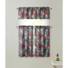 Kate Aurora Complete Plaid Christmas Reindeers Snowflakes 3 Pc Kitchen Curtain Tier And Valance Set - 56 In. W X 36 In. L