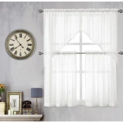 Kate Aurora Modern Chic Complete 4 Piece Striped Sheer Kitchen Curtain Tier & Valance Set -Home Decor GUEST 9cb0b890 8b9b 46f7 8d33 2937b52bc4d5