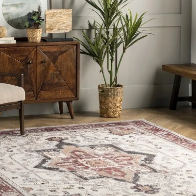 NuLOOM Miley Machine Washable Traditional Medallion Area Rug 8 NuLOOM Miley Machine Washable Traditional Medallion Area Rug - Image 8