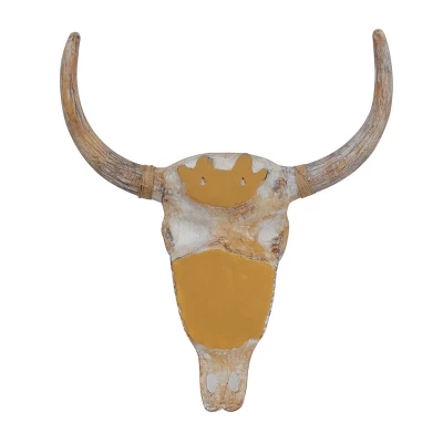Resin Bull Skull Wall Decor - Olivia & May 2 Resin Bull Skull Wall Decor - Olivia & May - Image 2