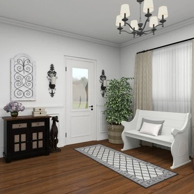 Vintage Wood Scroll Arched Window Inspired Wall Decor With Metal Scrollwork Relief White - Olivia & May 4 Vintage Wood Scroll Arched Window Inspired Wall Decor With Metal Scrollwork Relief White - Olivia & May - Image 4