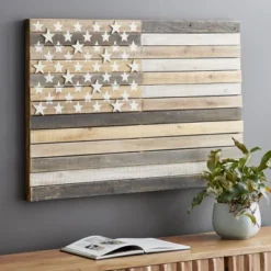 Wood American Flag Handmade Wall Decor Dark Brown - Olivia & May -Home Decor GUEST a862a9d2 3def 43dd aa24 e3132a06e791