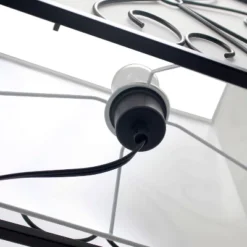 Etagere Organizer Wood Accented Storage Shelf And Wine Rack With Linen Shade Floor Lamp Black - Elegant Designs -Home Decor GUEST a99b9a83 6ff0 463a 952b 2563016b8375