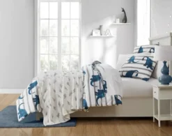 Kate Aurora Montauk Accents White & Gray Glow In The Dark Juvi Dinosaurs Ultra Soft & Plush Fleece Accent Throw Blanket