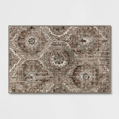 Bailey Companion Tile Print Accent Rug Tan - Threshold™ 4 Bailey Companion Tile Print Accent Rug Tan - Threshold™ - Image 4