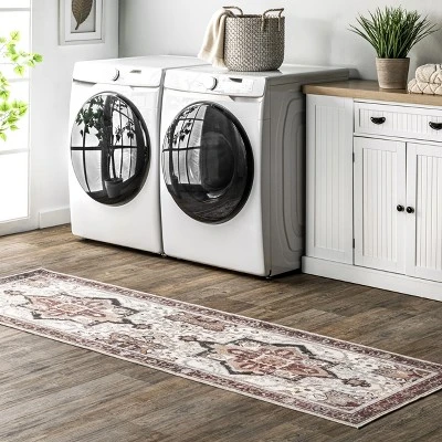NuLOOM Miley Machine Washable Traditional Medallion Area Rug 1 NuLOOM Miley Machine Washable Traditional Medallion Area Rug