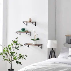 3pc Capri Wall Shelf Set With Brackets Black/Rustic - Danya B. 8 3pc Capri Wall Shelf Set With Brackets Black/Rustic - Danya B. -Home Decor GUEST b2ed3b0c 9995 4de6 bb28 8e69575dcf2a