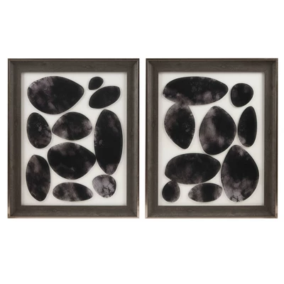 2pc Skipping Stones Geo UV Printed Shadowbox Wall Art Set Black - Madison Park 1 2pc Skipping Stones Geo UV Printed Shadowbox Wall Art Set Black - Madison Park