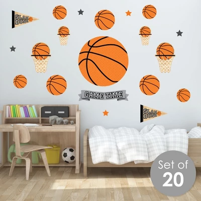 Big Dot Of Happiness Nothin’ But Net - Basketball - Peel And Stick Sports Decor Vinyl Wall Art Stickers - Wall Decals - Set Of 20 1 Big Dot Of Happiness Nothin’ But Net - Basketball - Peel And Stick Sports Decor Vinyl Wall Art Stickers - Wall Decals - Set Of 20