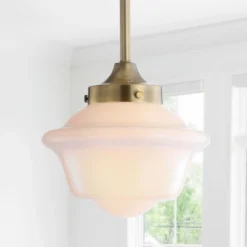 7.2" Adjustable Metal/Glass Kurtz Drop Pendant (Includes Energy Efficient Light Bulb) - JONATHAN Y -Home Decor GUEST b3cf3b79 b6f7 4eee 852a 8165b2f8f623