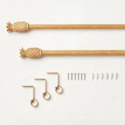 Pineapple Faux Wood Curtain Rod Natural Wood - Opalhouse™ Designed With Jungalow™ -Home Decor GUEST b565e685 bbc8 405f abbe 297780442d88