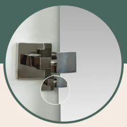 Hamilton Hills 24" X 36" Rectangular Frameless Mirror With Polished Chrome Squared Wall Brackets -Home Decor GUEST b5995103 9808 42e5 9358 120d3ef4b032