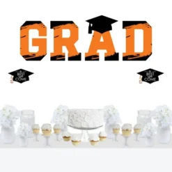 Big Dot Of Happiness Orange Graduation Party Decor - Vinyl Wall Decals - Grad -Home Decor GUEST b5f0628e b3d3 4103 a12f c35b9d54b365