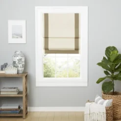 Exclusive Home Frontera 100% Blackout Roman Shade, 23"x64", Natural/Taupe -Home Decor GUEST b7400168 5525 4743 b60f 03db0524ef5e