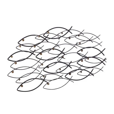 Metal Fish Indoor Outdoor Wall Decor Dark Gray - Olivia & May 4 Metal Fish Indoor Outdoor Wall Decor Dark Gray - Olivia & May - Image 4