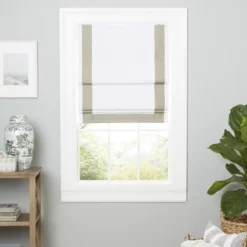 Exclusive Home Frontera 100% Blackout Roman Shade, 23"x64", Natural/Taupe -Home Decor GUEST ba408bbf 6766 43f9 ab6a aa21ac44f7ca