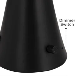 360 Lighting Karl Modern Table Lamps 28 1/4" Tall Set Of 2 Black Metal With USB And AC Power Outlet In Base White Drum Shade For Bedroom Living Room -Home Decor GUEST ba726f33 1b71 4a7b b9f5 fbc87490b5eb