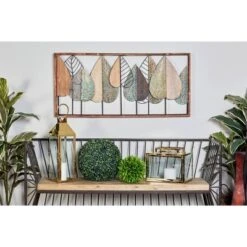 Metal Leaf Varying Texture Wall Decor With Wood Frame Brown - Olivia & May -Home Decor GUEST baa8d50e 7cf1 4685 9b46 ca58b64e28e2