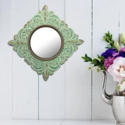 Square Pale Ocean Decorative Wall Mirror Honey Dew - CKK Home Decor 8 Square Pale Ocean Decorative Wall Mirror Honey Dew - CKK Home Decor -Home Decor GUEST bbd016f1 b568 4145 a0d3 a56e9195318b