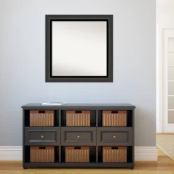 31" X 31" Non-Beveled Tuxedo Black Wall Mirror - Amanti Art -Home Decor GUEST bca10e6d 525c 4448 832f 7abd9e503135