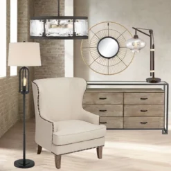 360 Lighting Marcel Rustic Farmhouse Floor Lamp 64" Tall Black Metal With LED Nightlight Natural Linen Drum Shade For Living Room Bedroom Office House 14 360 Lighting Marcel Rustic Farmhouse Floor Lamp 64" Tall Black Metal With LED Nightlight Natural Linen Drum Shade For Living Room Bedroom Office House -Home Decor GUEST bca77418 0f36 4fa4 8d86 2d7570175bff