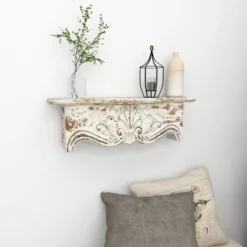 28" X 9" Rustic Fir Wood Wall Shelf - Olivia & May -Home Decor GUEST bcf6aae1 1a74 4008 b65b 3b7424352442