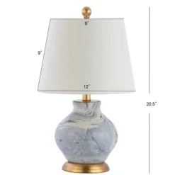20.5" Ceramic Holly Marbleized Table Lamp (Includes LED Light Bulb) Blue - JONATHAN Y -Home Decor GUEST bda374f8 d682 486d bd9e dde114629007