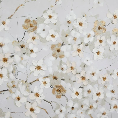 Canvas Floral Branch Wall Decor White - Olivia & May 6 Canvas Floral Branch Wall Decor White - Olivia & May - Image 6