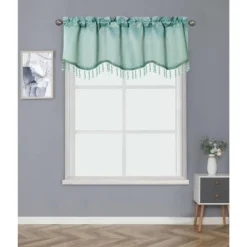 Kate Aurora Luxurious Solid Colored Scalloped Rod Pocket Window Valance With Crystal Beaded Trim -Home Decor GUEST bf769566 b676 4e27 b7a6 e2c5bde32002