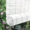 72" X 72" Outdoor Oval Vinyl Cord-Free PVC Rollup Blinds White - Radiance