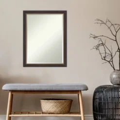 21" X 27" Beveled Ashton Black Wood Wall Mirror - Amanti Art -Home Decor GUEST c056cdaf 7fa4 4ace b4ff 963476639f85