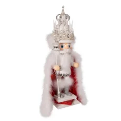 Kurt Adler 28-Inch Hollywood White Ice King With Red Cape Nutcracker