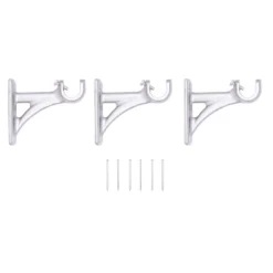 Kenney Fast Fit Easy Install Shania 3/4" Decorative Window Curtain Rod, 42-120", Brushed Nickel