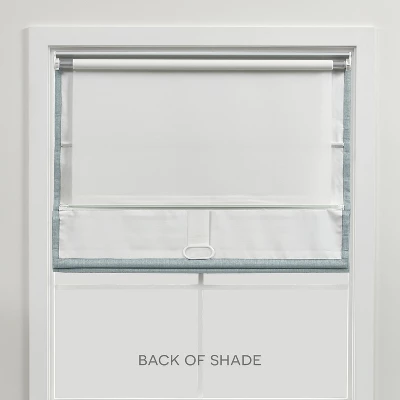Exclusive Home Acadia 100% Blackout Roman Shade, 23"x64", Aqua 2 Exclusive Home Acadia 100% Blackout Roman Shade, 23"x64", Aqua - Image 2