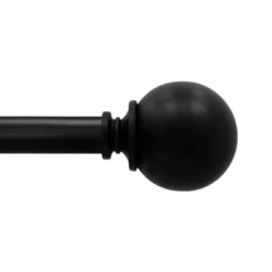 Decorative Drapery Curtain Rod With Sphere Finials Matte Black - Lumi Home Furnishings -Home Decor GUEST c44f5ad9 2fe0 4d23 8e85 f99ea0334608