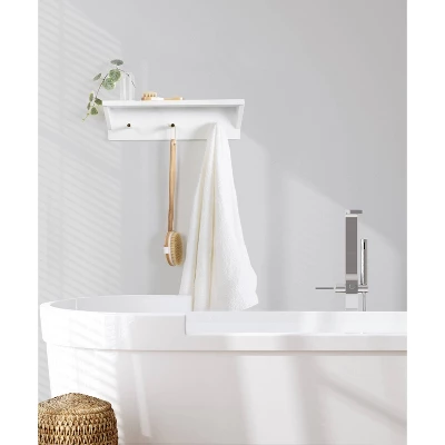 18" X 5" Adlynn Decorative Wall Shelf With Pegs White - Kate & Laurel All Things Decor 5 18" X 5" Adlynn Decorative Wall Shelf With Pegs White - Kate & Laurel All Things Decor - Image 5