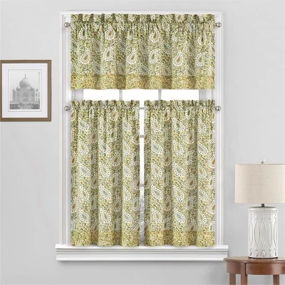 2pk 52"x36" Paisley Verveine Window Tiers Green - Waverly 1 2pk 52"x36" Paisley Verveine Window Tiers Green - Waverly