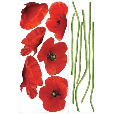 Poppies At Play Peel And Stick Giant Wall Decals Red - ROOMMATES 3 Poppies At Play Peel And Stick Giant Wall Decals Red - ROOMMATES - Image 3