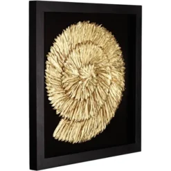 Dahlia Studios Nautilus Feathers Gold 31 1/2" Square Wall Art -Home Decor GUEST c96b8d4d e770 4dfc 8798 74972248a609