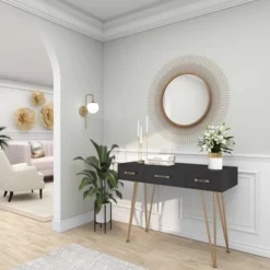 36" Metal Starburst Wall Mirror Gold - Olivia & May -Home Decor GUEST ca7b324e 32a3 4a79 b4cb 69e459cf489e