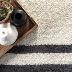 Lauren Liess X RugsUSA - Striped Wool Machine Washable Area Rug -Home Decor GUEST cbfb7a9a 8b92 4631 b278 4e4a28166d6f