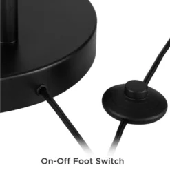 360 Lighting Cora Modern Arc Floor Lamp Standing 72" Tall Black Metal White Linen Drum Shade Decor For Living Room Reading Bedroom Office House Home -Home Decor GUEST cea4d015 b2bf 4158 b20c 2d07d1b2a84f