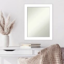 22" X 28" Non-Beveled Wedge White Wall Mirror - Amanti Art -Home Decor GUEST cfe3054d 55a5 43b3 a4f2 742308c85a5e
