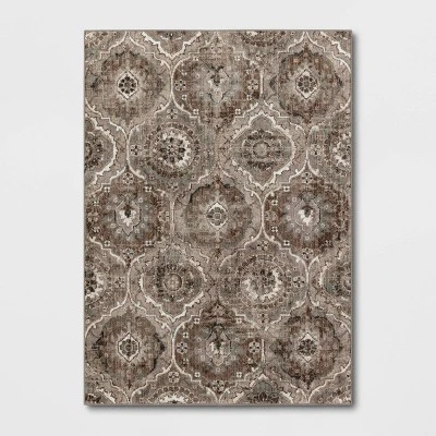 Bailey Companion Tile Print Accent Rug Tan - Threshold™ 6 Bailey Companion Tile Print Accent Rug Tan - Threshold™ - Image 6